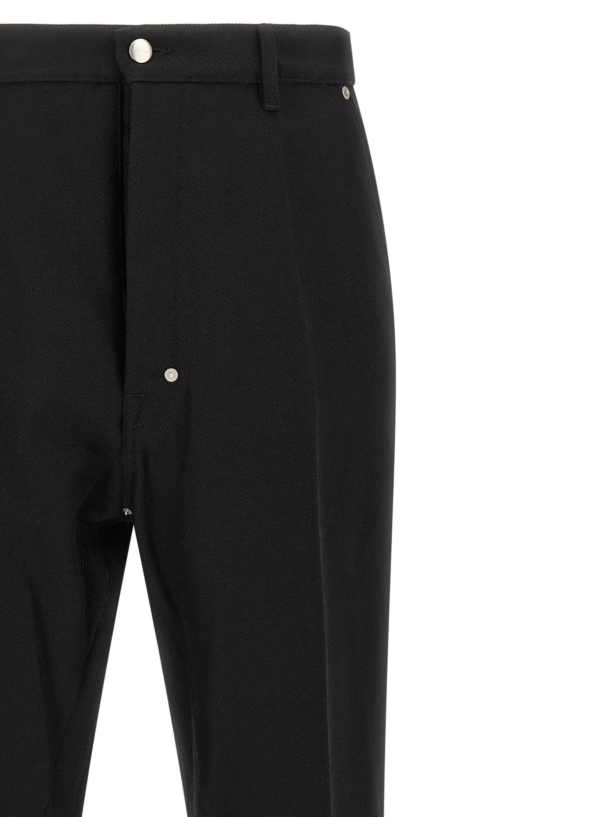 Rick Owens Black Cotton Casual Pants