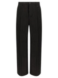 Rick Owens Black Ramie Casual Pants