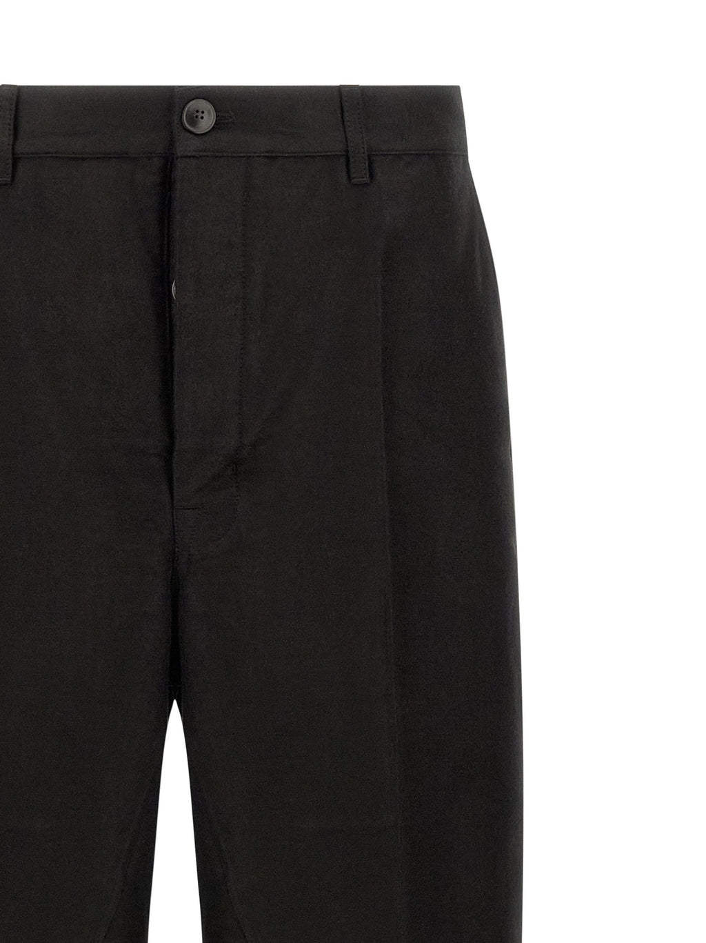 Rick Owens Black Ramie Casual Pants