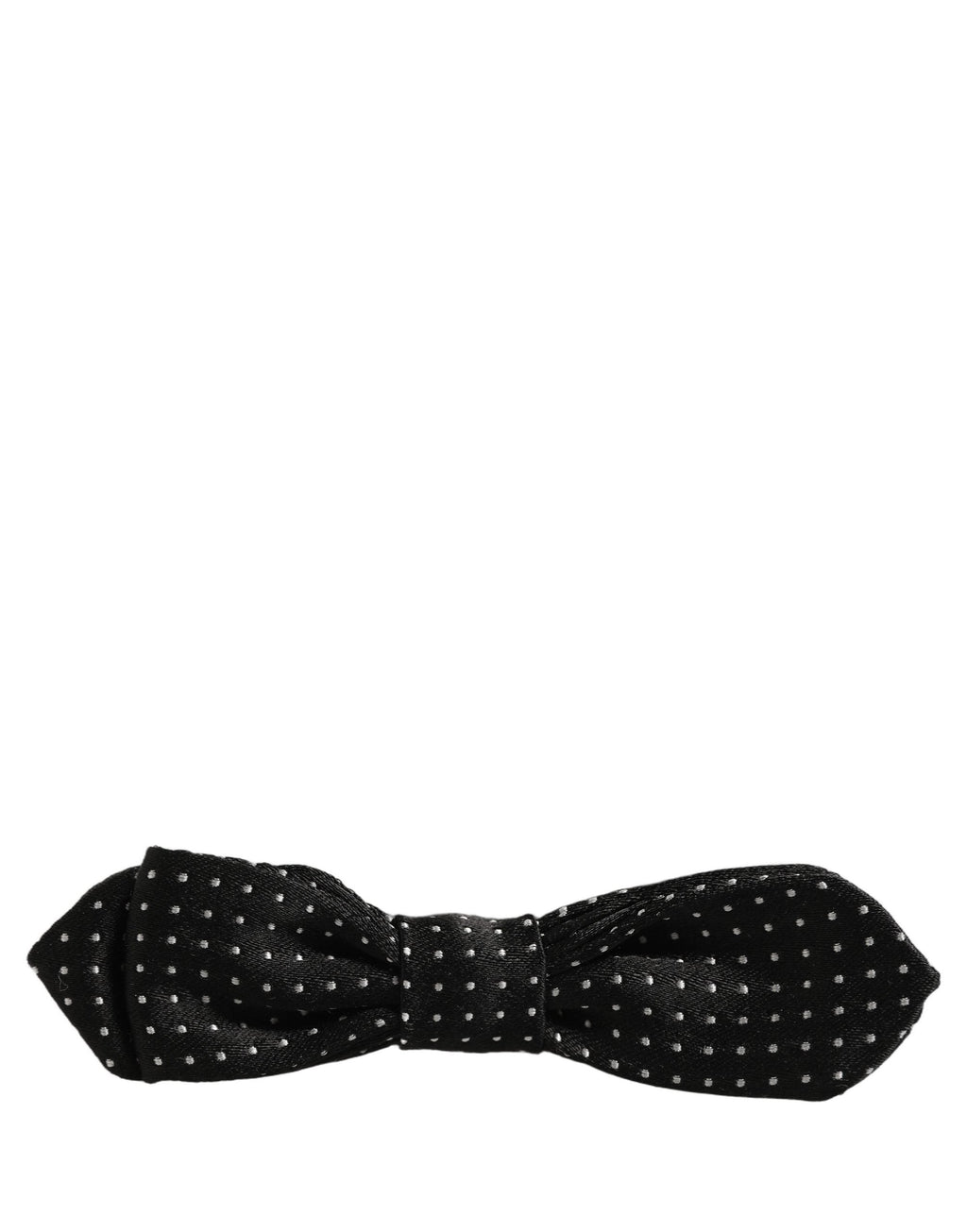 Dolce & Gabbana Black Dark Gray Polka Dot Adjustable Neck Papillon Bow Tie