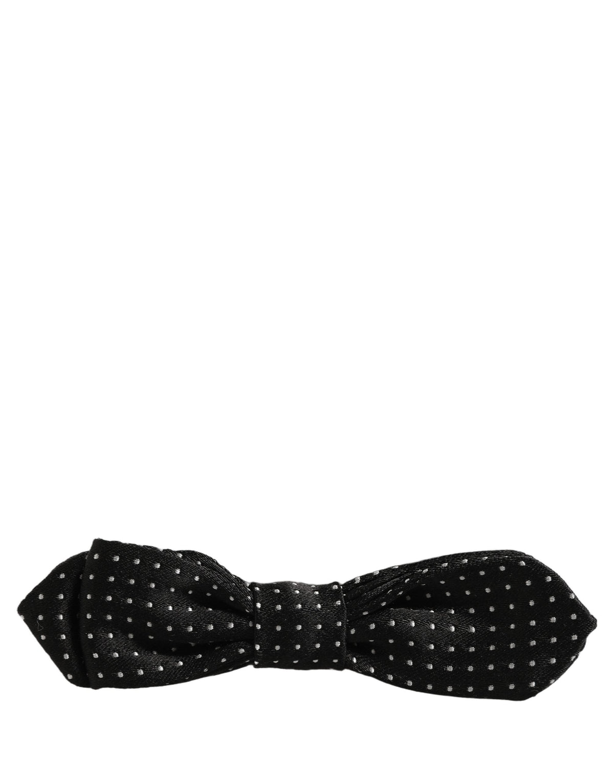Dolce & Gabbana Black Dark Gray Polka Dot Adjustable Neck Papillon Bow Tie