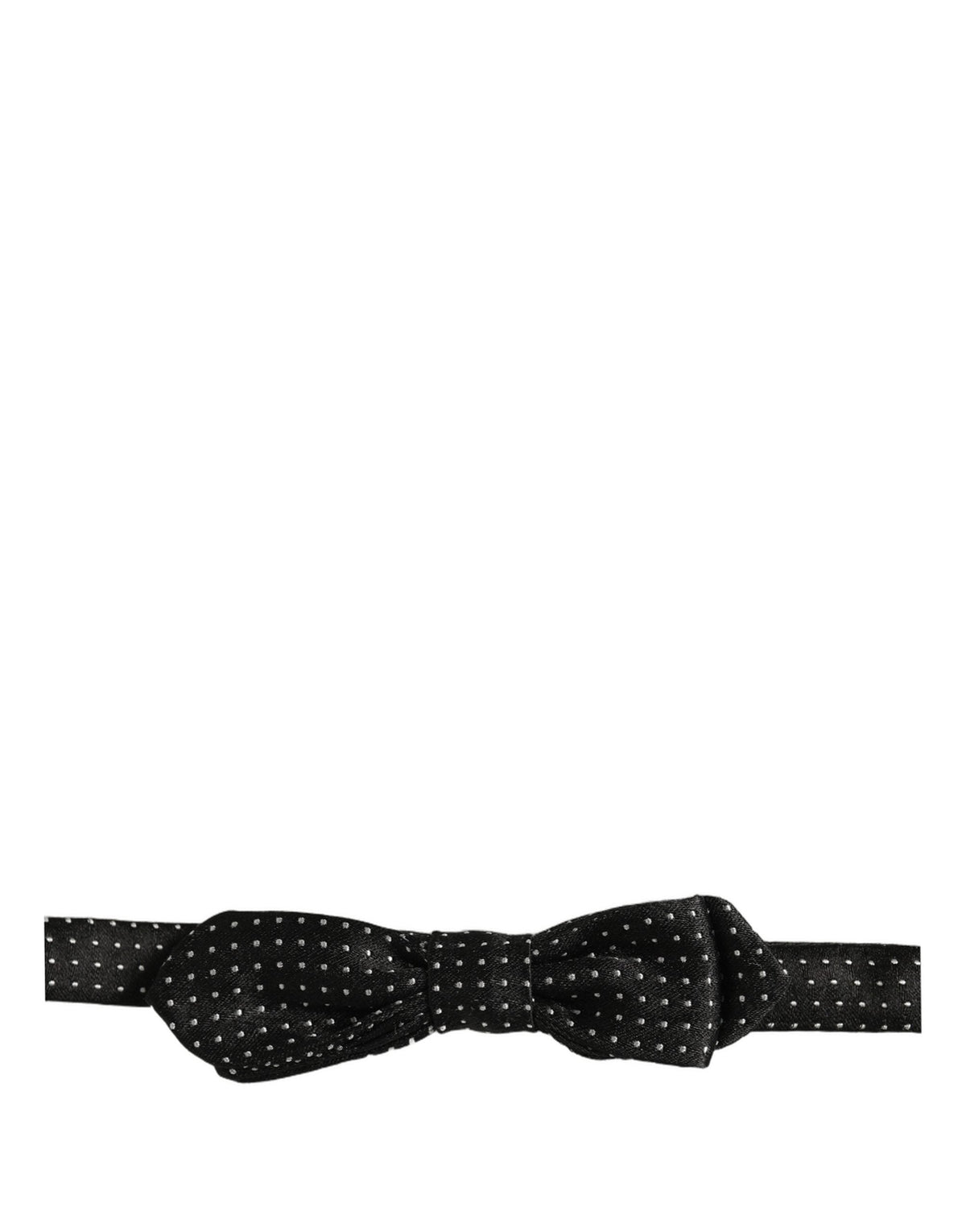 Dolce & Gabbana Black Dark Gray Polka Dot Adjustable Neck Papillon Bow Tie