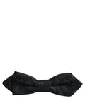 Dolce & Gabbana Men Black Green Paisley Adjustable Neck Papillon Bow Tie