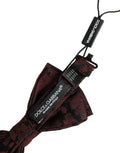 Dolce & Gabbana Men Maroon Floral Silk Adjustable Neck Bow Tie