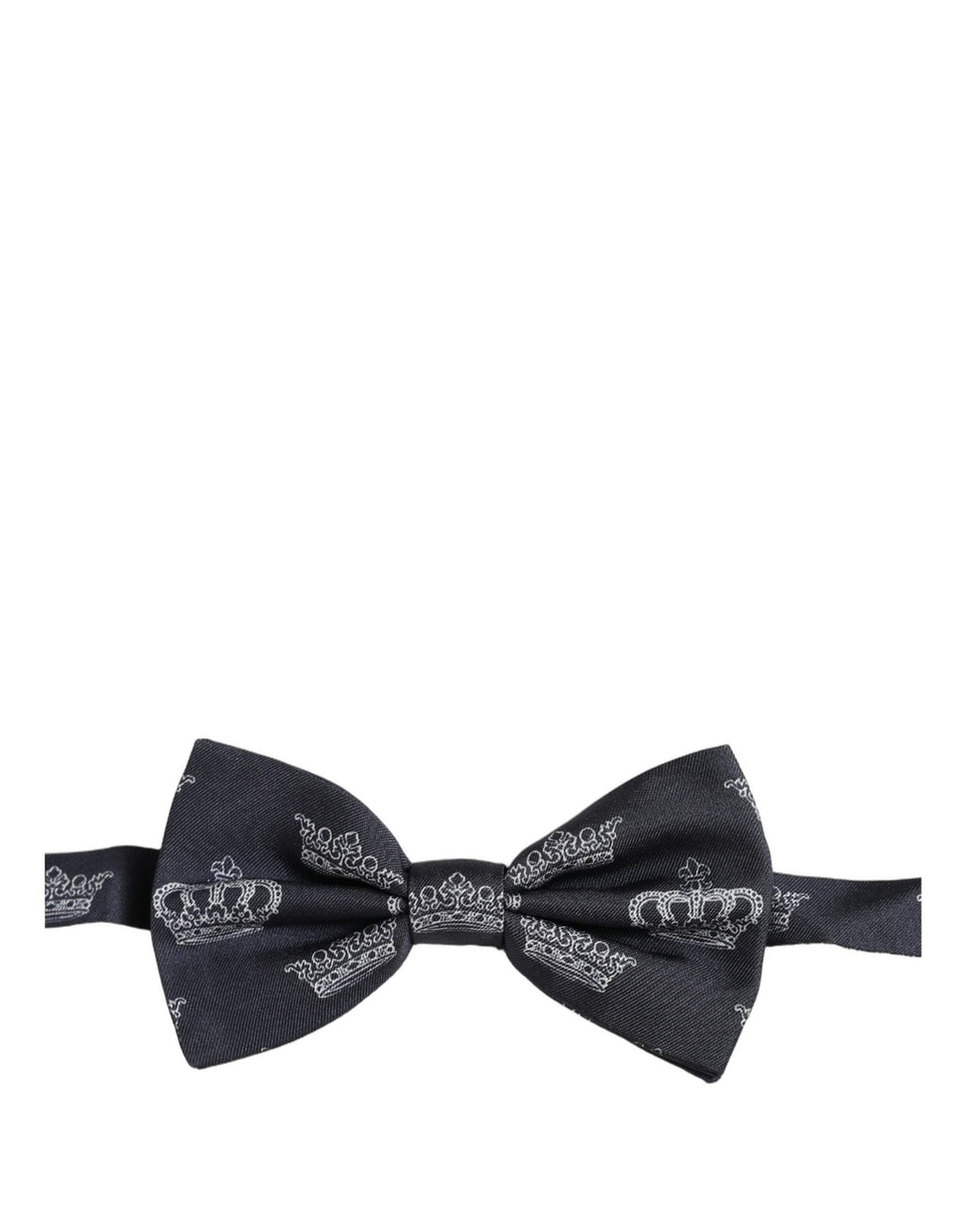 Dolce & Gabbana Men Black Crown Silk Adjustable Neck Papillon Bow Tie