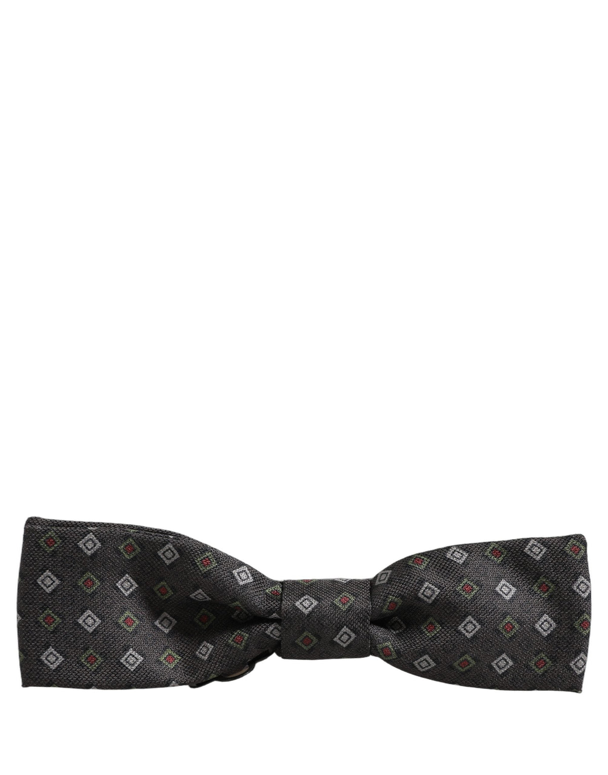 Dolce & Gabbana Men Dark Gray Geometric Adjustable Bow Tie