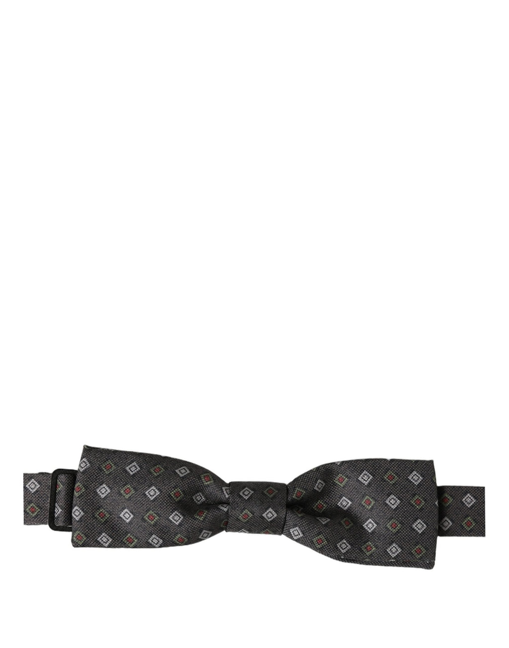 Dolce & Gabbana Men Dark Gray Geometric Adjustable Bow Tie