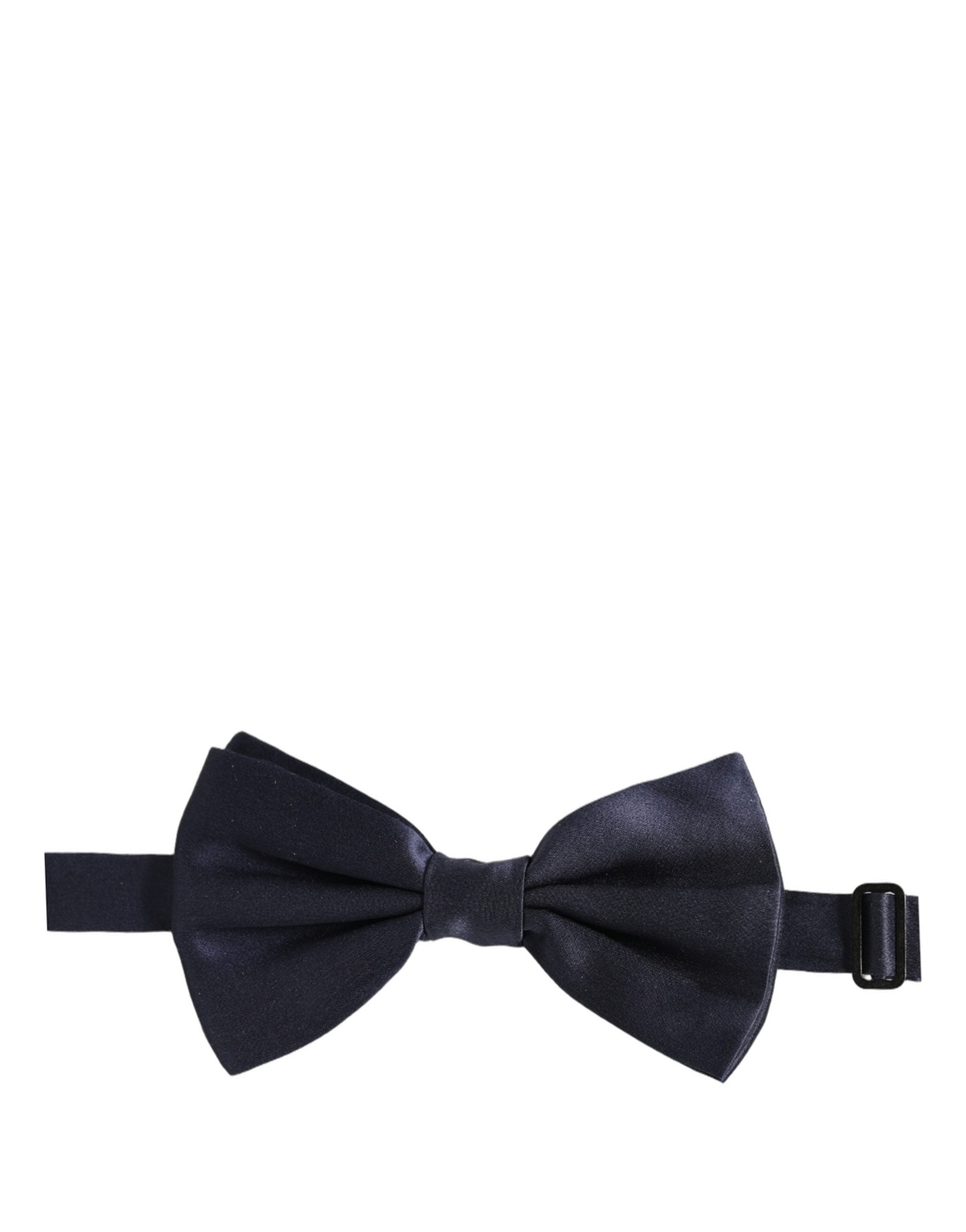 Dolce & Gabbana Dark Blue 100% Silk Adjustable Neck Papillon Bow Tie