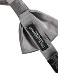 Dolce & Gabbana Men Gray 100% Silk Adjustable Neck Papillon Bow Tie