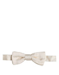 Dolce & Gabbana Men Off White 100% Silk Adjustable Neck Papillon Bow Tie
