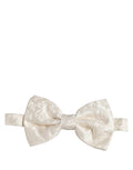 Dolce & Gabbana Men White Floral Silk Adjustable Neck Papillon Bow Tie