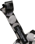 Dolce & Gabbana Men Black Silver Circles Adjustable Neck Papillon Bow Tie