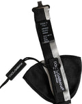 Dolce & Gabbana Black Silver 100% Silk Adjustable Neck Papillon Bow Tie