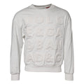 Dolce & Gabbana White Embossed Logo Cotton Crew Neck Sweater
