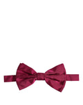 Dolce & Gabbana Men Burgundy Silk Adjustable Neck Papillon Bow Tie