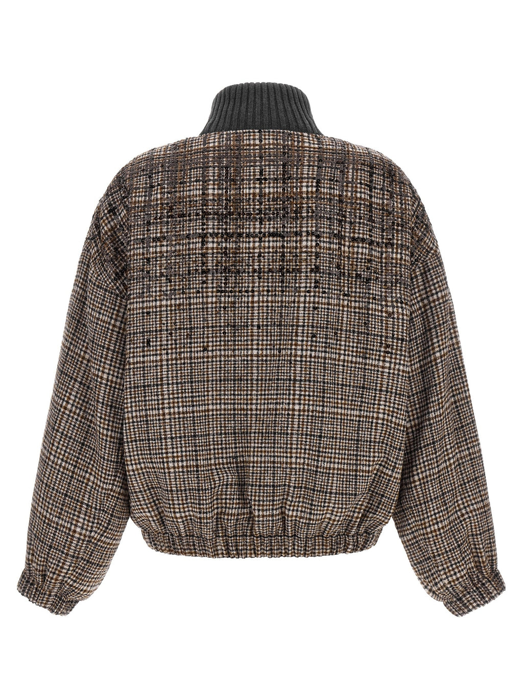 Brunello Cucinelli Brown Alpaca Leather Bomber