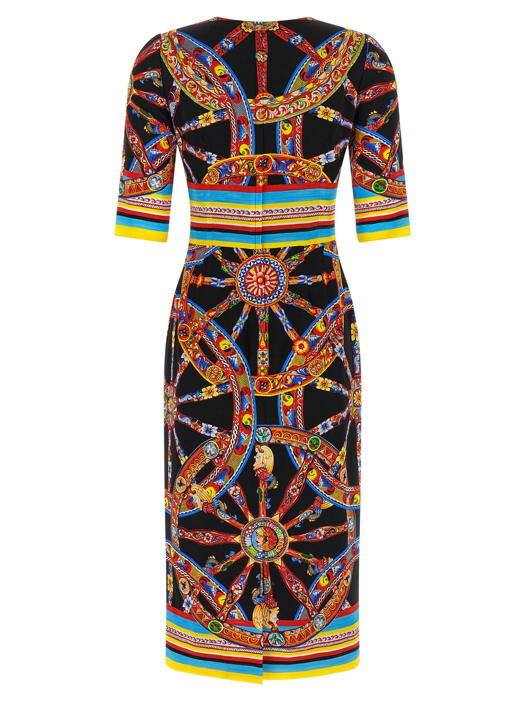 Dolce & Gabbana Multicolor Silk Midi Dress