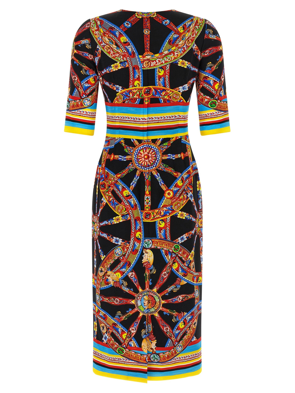 Dolce & Gabbana Multicolor Silk Midi Dress