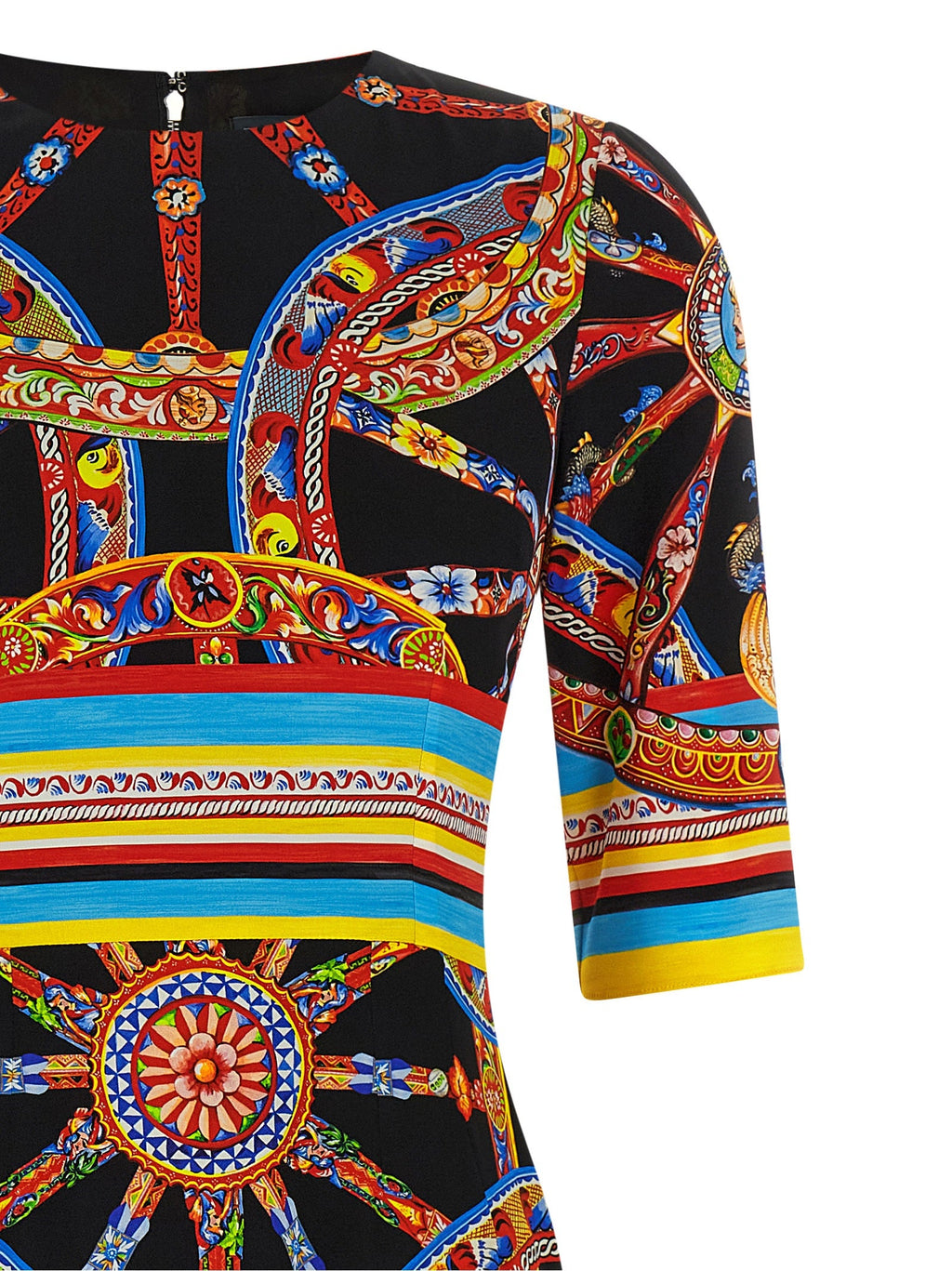 Dolce & Gabbana Multicolor Silk Midi Dress