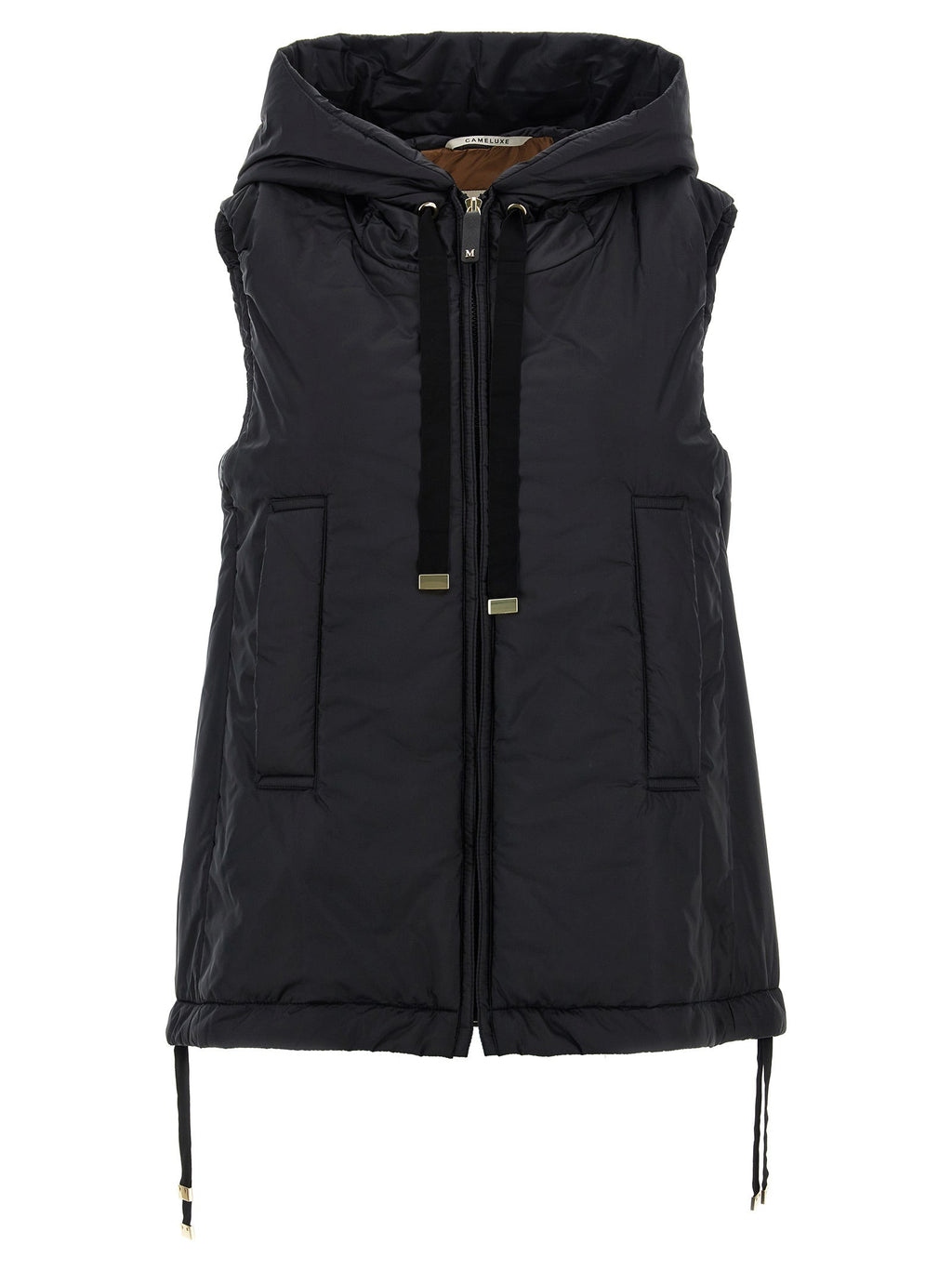 Max Mara Black Polyester Sleeveless Jacket