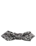 Dolce & Gabbana Men Gray Abstract Silk Adjustable Neck Papillon Bow Tie