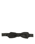 Dolce & Gabbana Men Black Dotted Silk Adjustable Neck Papillon Bow Tie