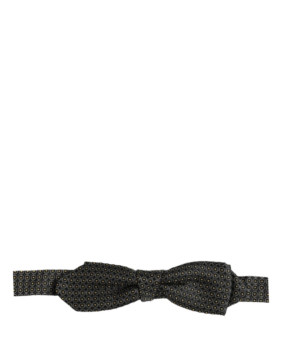 Dolce & Gabbana Men Black Dotted Silk Adjustable Neck Papillon Bow Tie