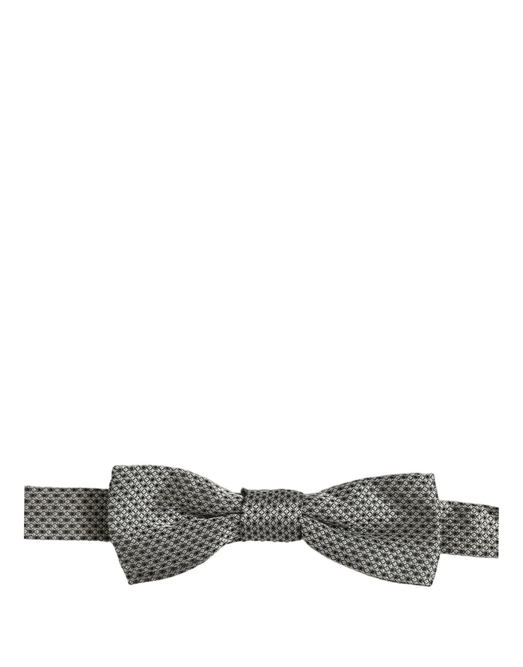 Dolce & Gabbana Men Gray Silk Patterned Adjustable Neck Papillon Bow Tie