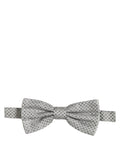 Dolce & Gabbana Men Black Gray Polka Dot Adjustable Neck Papillon Bow Tie