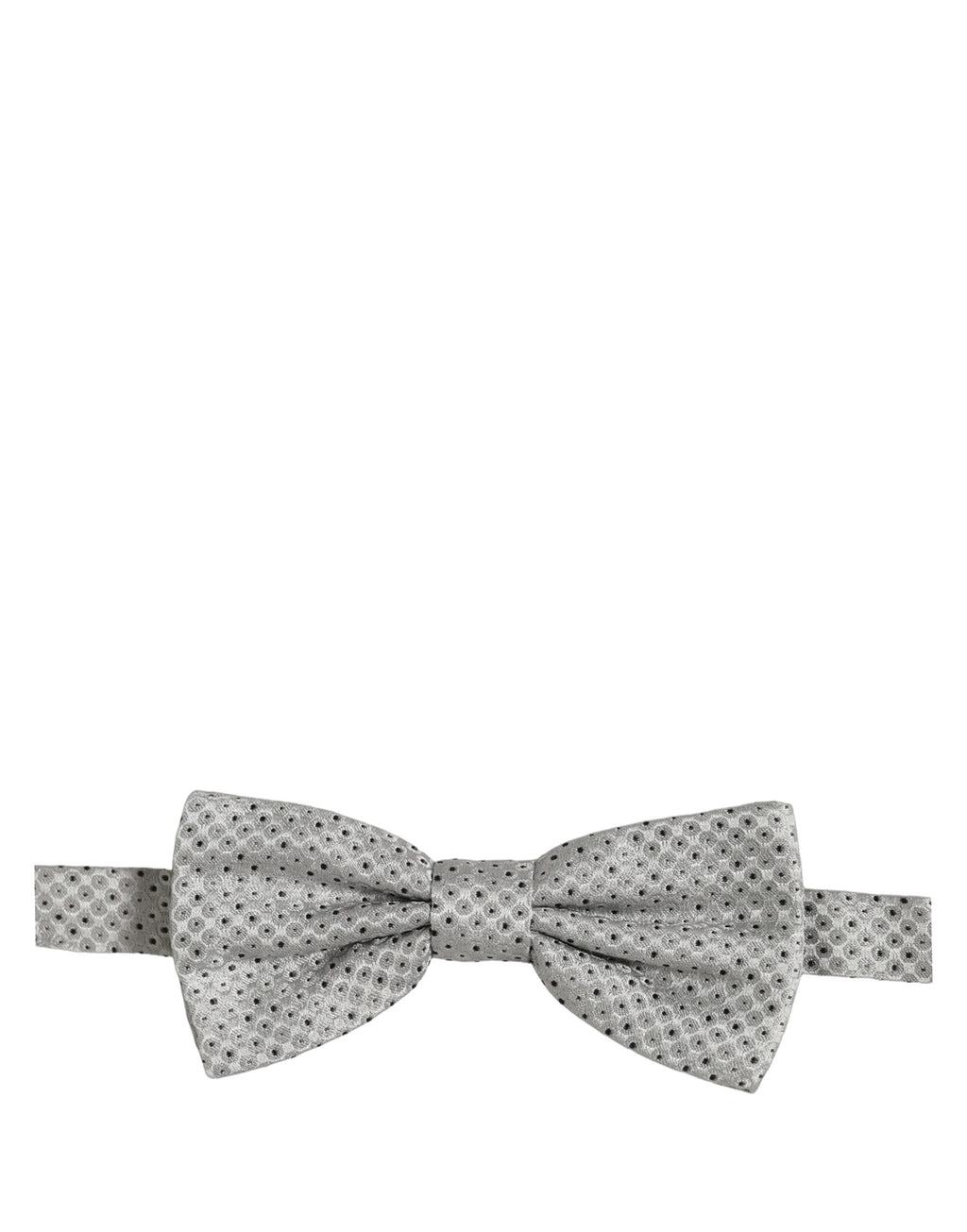 Dolce & Gabbana Men Black Gray Polka Dot Adjustable Neck Papillon Bow Tie