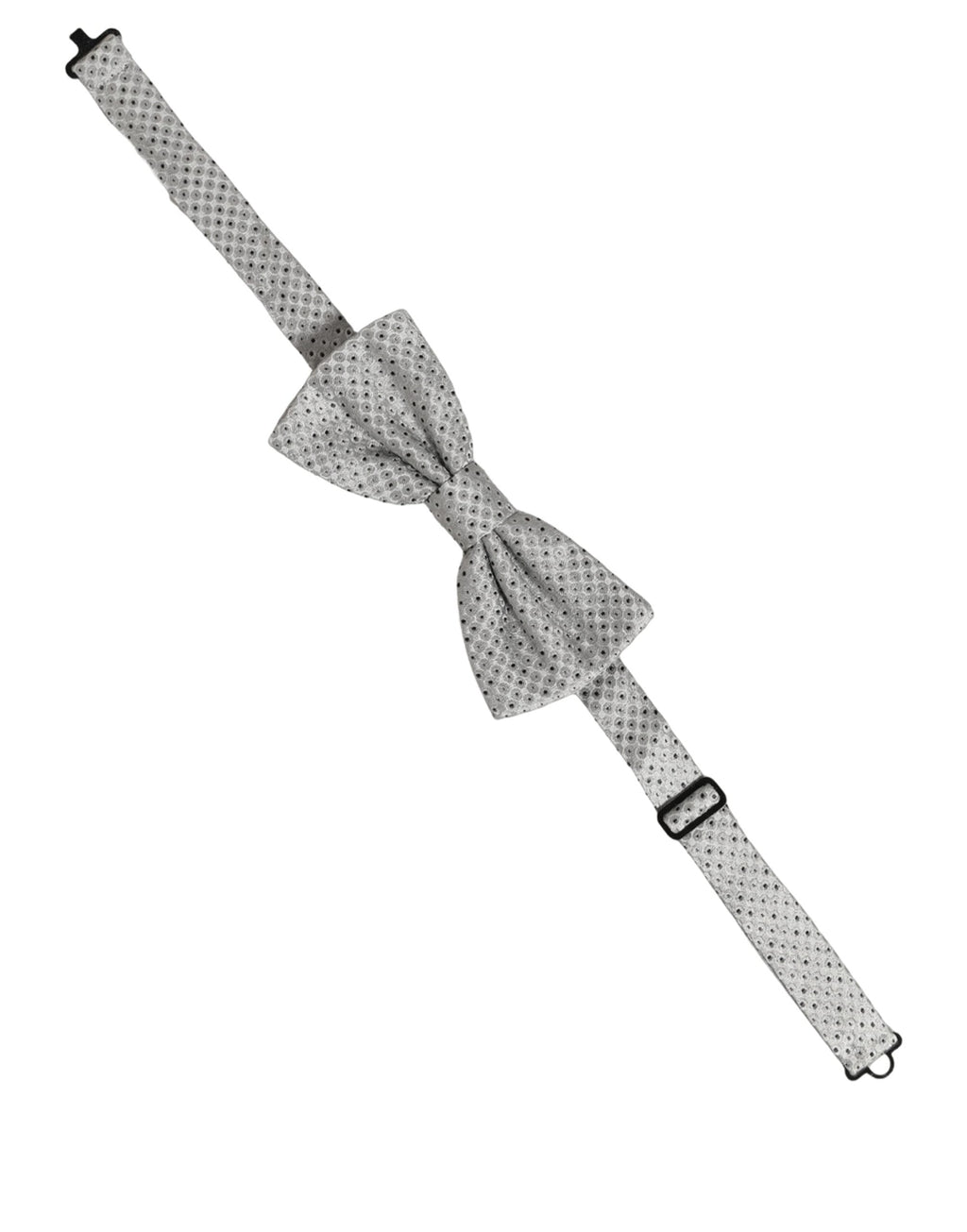 Dolce & Gabbana Men Black Gray Polka Dot Adjustable Neck Papillon Bow Tie