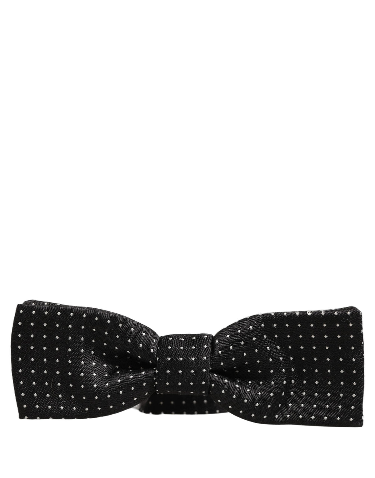 Dolce & Gabbana Black White Polka Dot Adjustable Neck Papillon Bow Tie