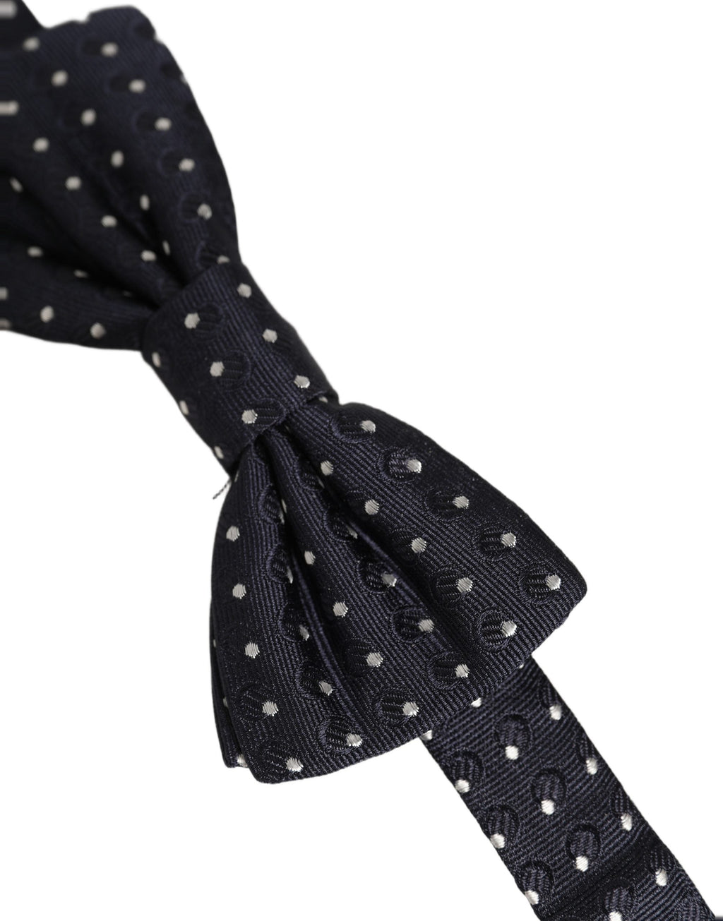Dolce & Gabbana Dark Blue White Polka Dot Adjustable Neck Papillon Bow Tie
