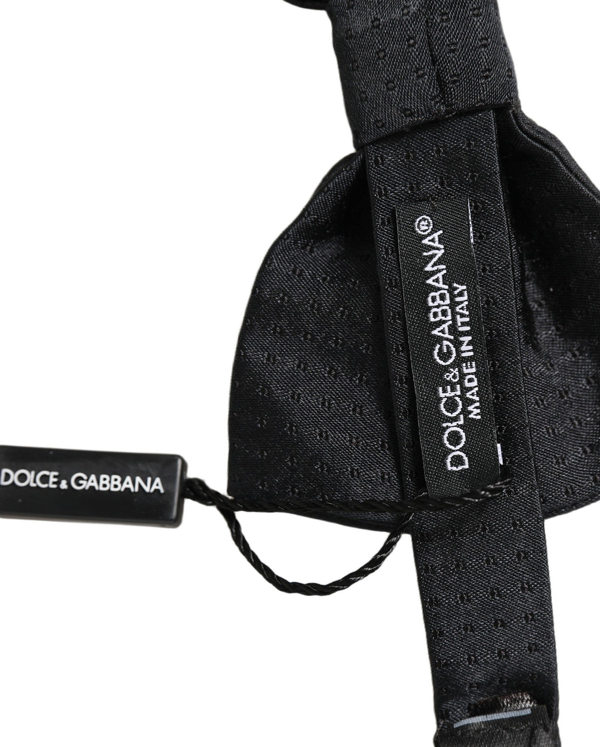 Dolce & Gabbana Men Black 100% Silk Adjustable Neck Papillon Bow Tie