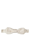Dolce & Gabbana Men Off White Silk Adjustable Neck Papillon Bow Tie