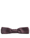 Dolce & Gabbana Blue Burgundy Woven Adjustable Neck Papillon Bow Tie