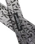 Dolce & Gabbana Men Gray Leaf Pattern Silk Adjustable Tied Necktie Tie