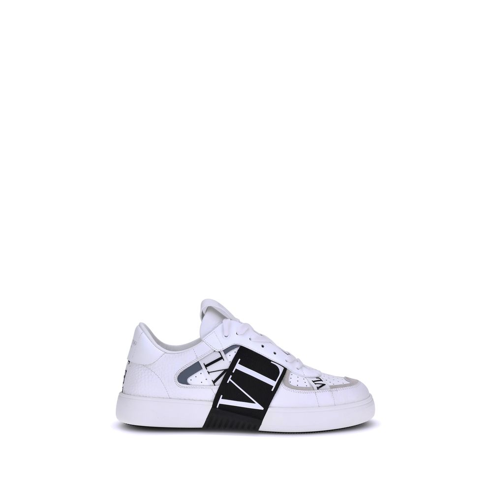 White Calf Leather Bos Taurus Low Top Sneakers