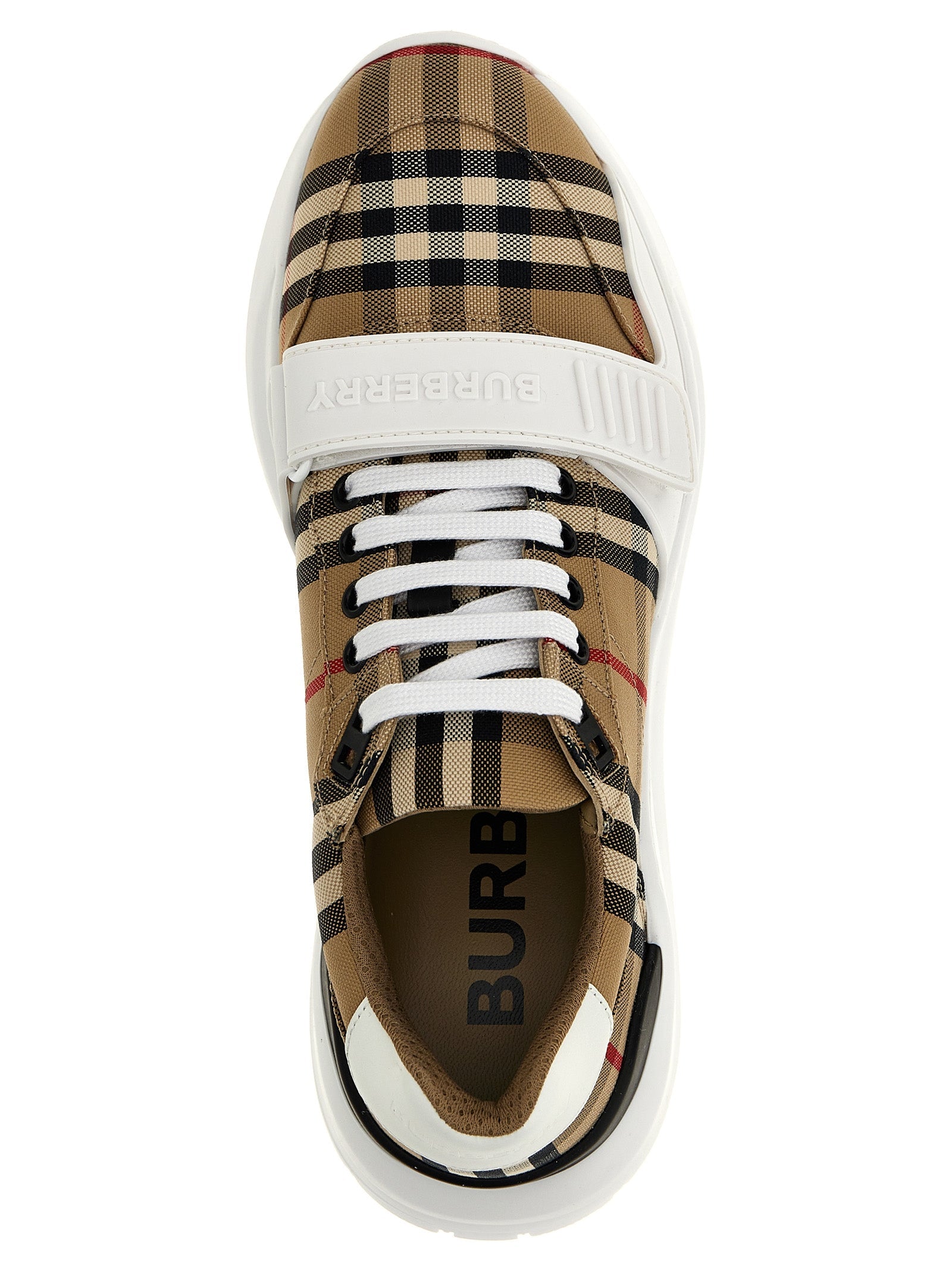 Burberry Beige Cotton Athletic Sneakers