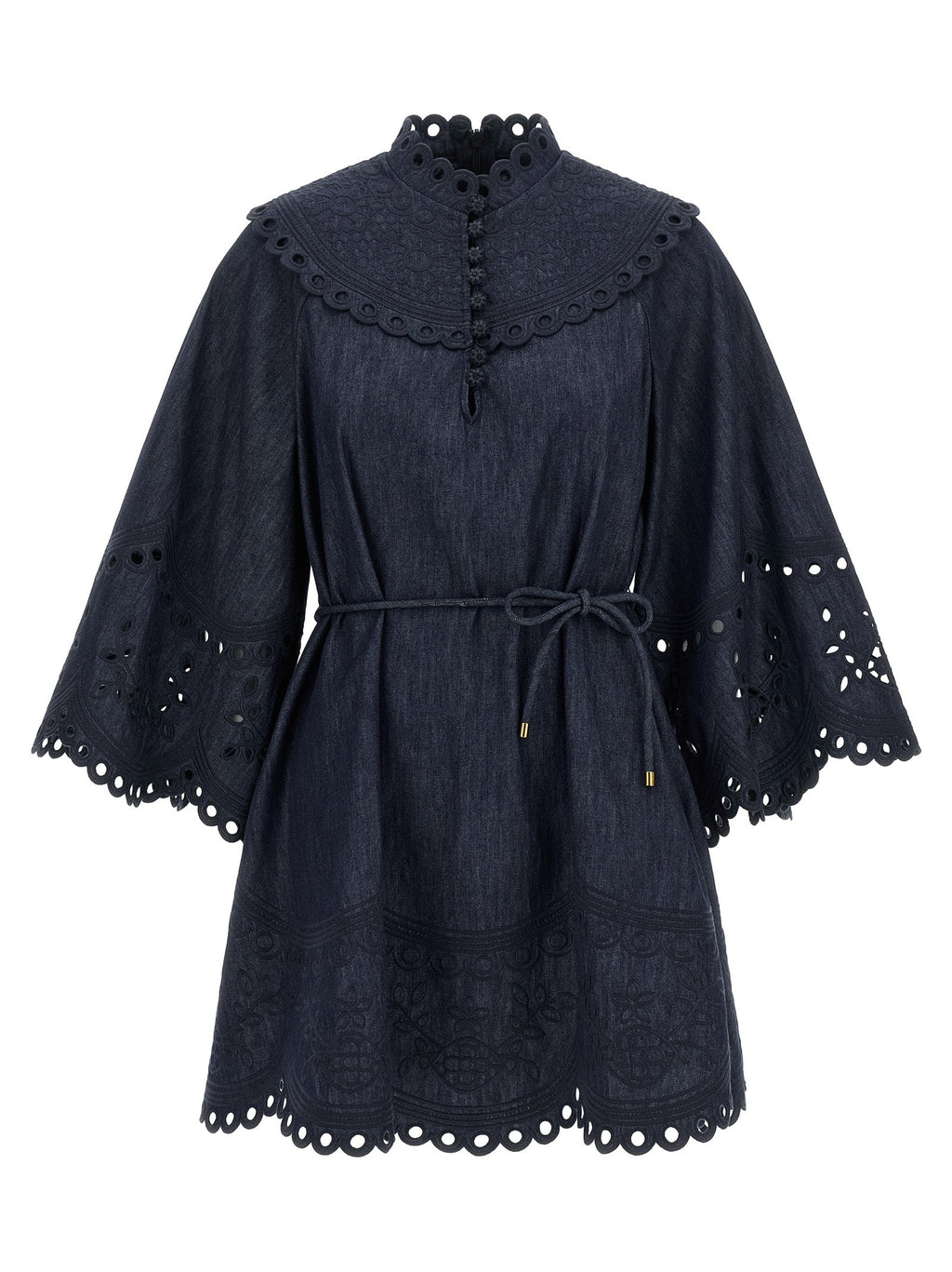 Zimmermann Blue Cotton Short Dress