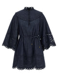 Zimmermann Blue Cotton Short Dress