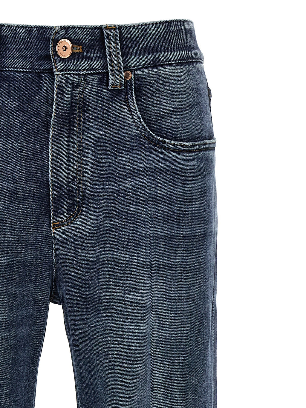 Brunello Cucinelli Blue Cotton Relaxed Fit Jeans