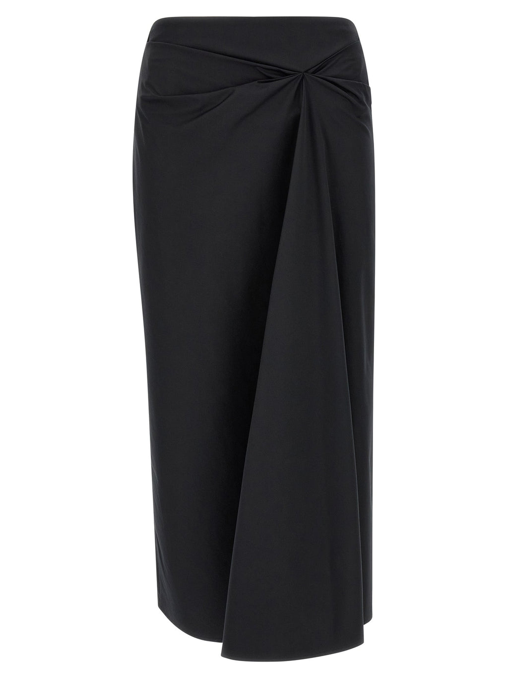Max Mara Black Cotton Midi Skirt