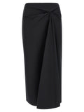 Max Mara Black Cotton Midi Skirt