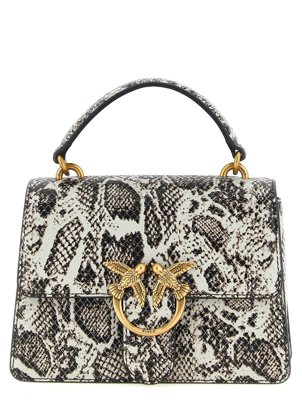 PINKO Gray Calfskin Handbag