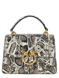 PINKO Gray Calfskin Handbag