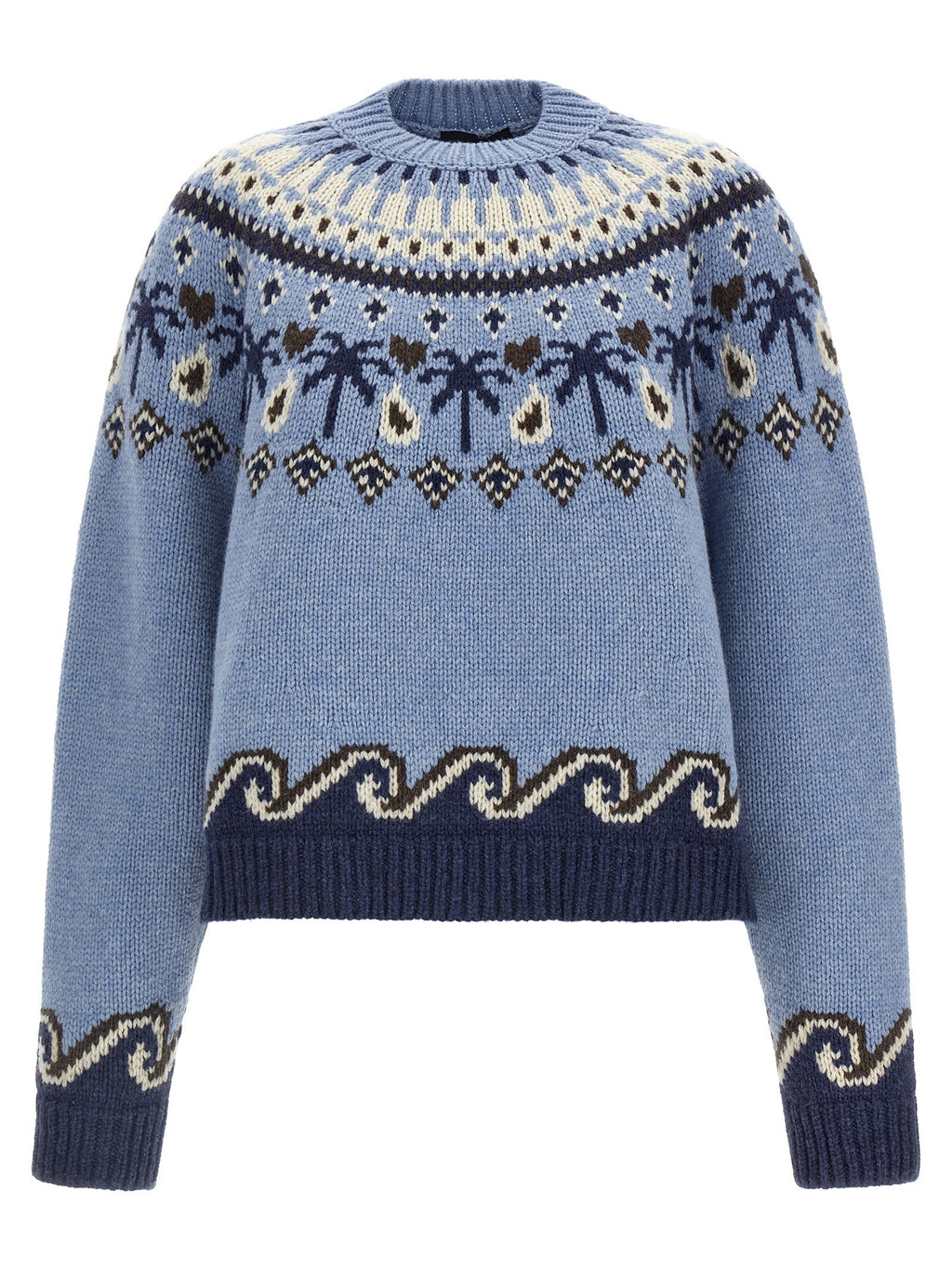 Alanui Blue Virgin Wool Cardigan
