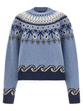 Alanui Blue Virgin Wool Cardigan