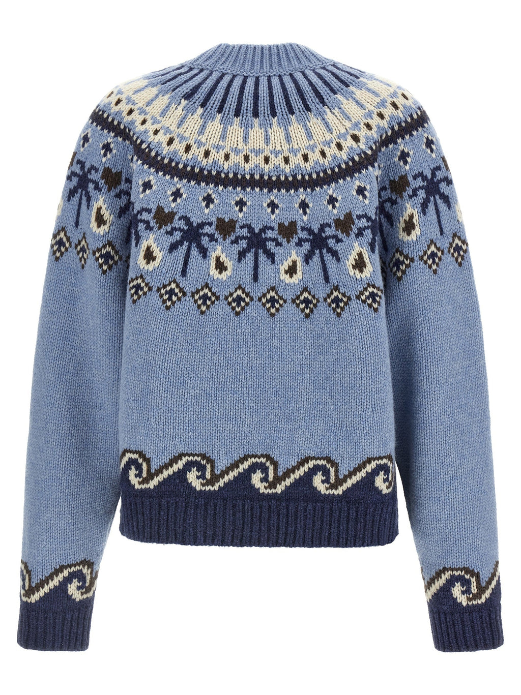 Alanui Blue Virgin Wool Cardigan