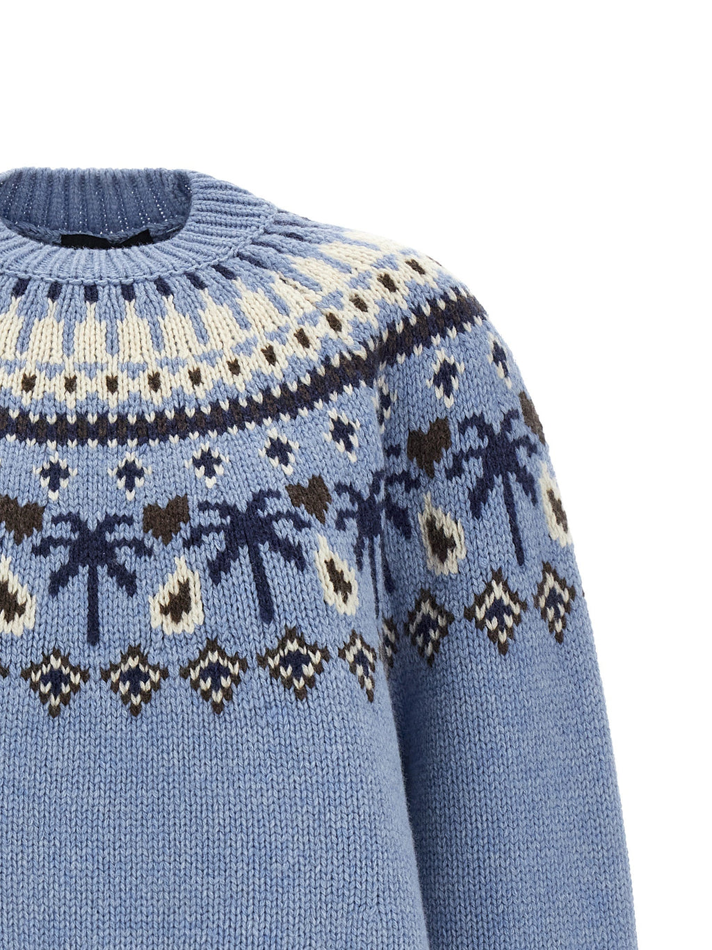 Alanui Blue Virgin Wool Cardigan